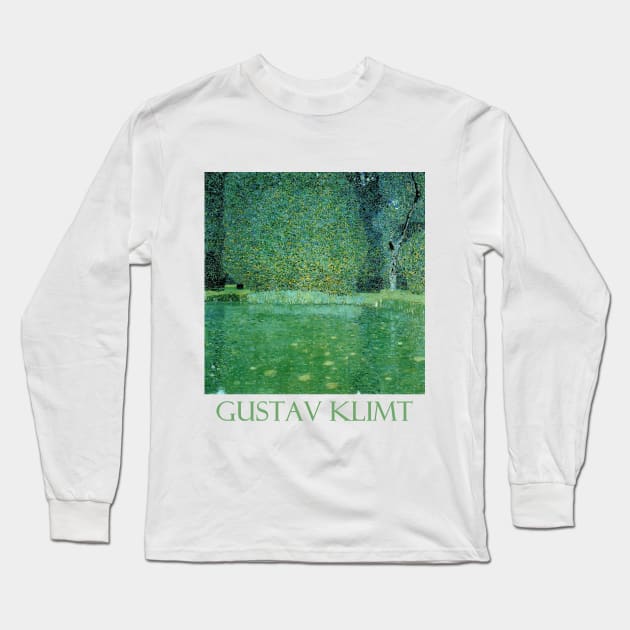 Pond at Schloss Kammer on the Attersee by Gustav Klimt Long Sleeve T-Shirt by Naves